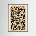 Black Wood Rhythmic Abstract Figures
