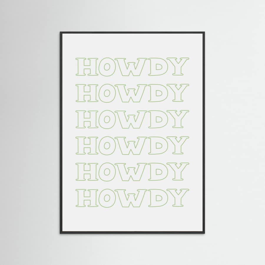 Plakat Sage Green Howdy – plakat i druk artystyczny