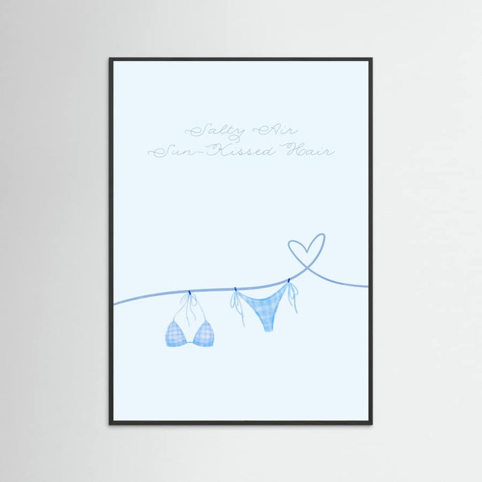 Salty Air Sun Kissed Hair Blue Bikini Poster – poster and art print