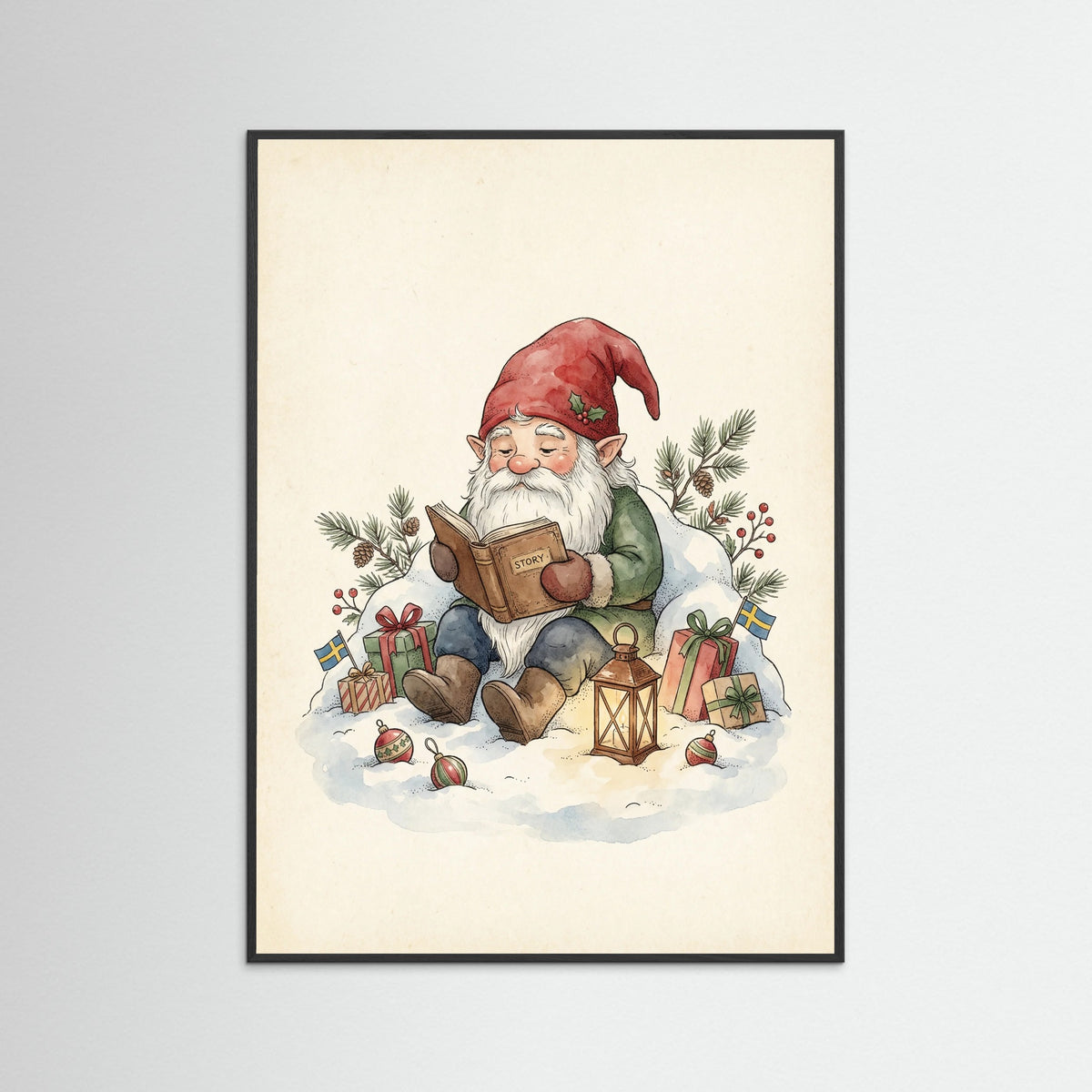 Black Wood Scandinavian Holiday Gnomes