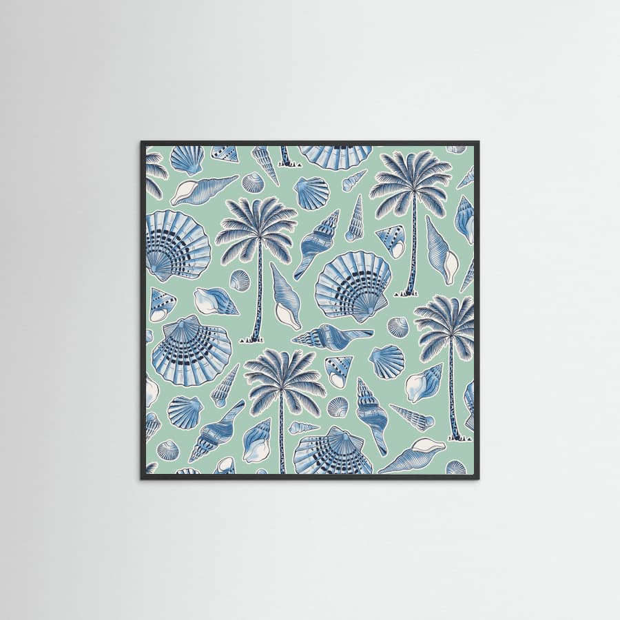 Affiche Sea Shells and Palmtrees Mint – affiche et impression d’art
