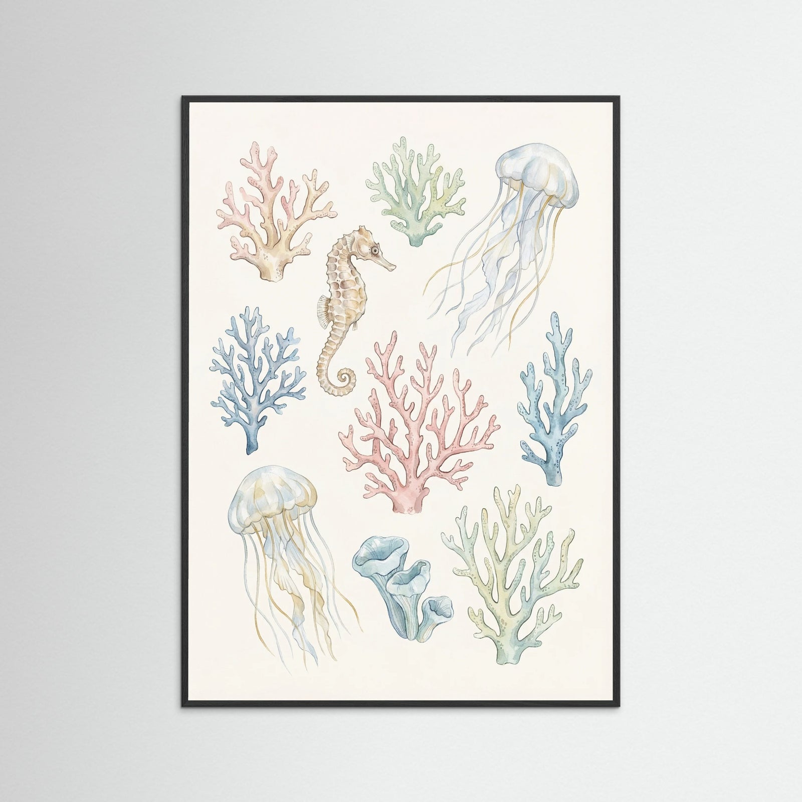 Black Wood Seashell Serenity