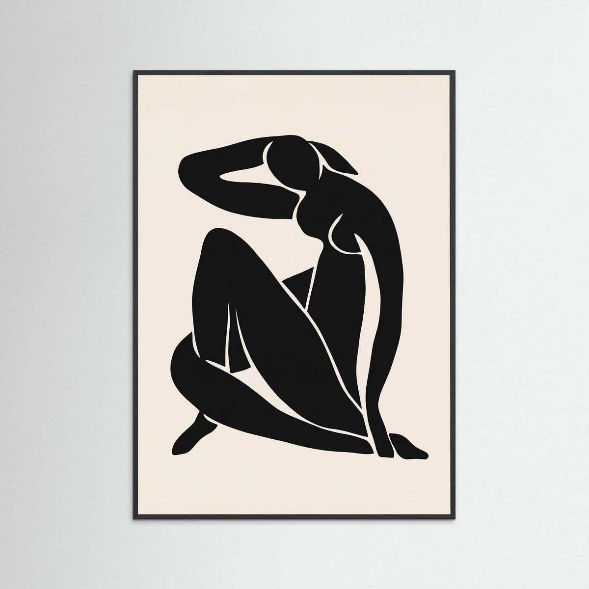 Black Wood Seated Silhouette