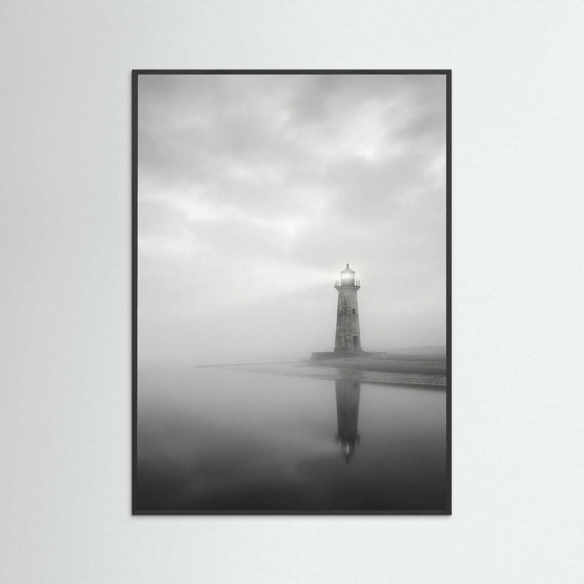 Black Wood Serene Reflection