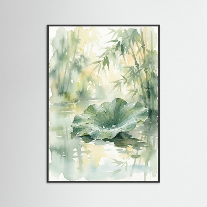 Black Wood Serene Water Lilies