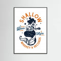 Black Wood Shallow Whiskey & Records Dive Bar Music Mermaid Poster