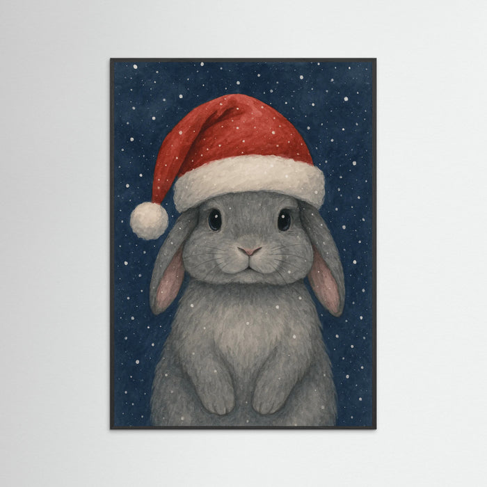 Black Wood Snowy Bunny