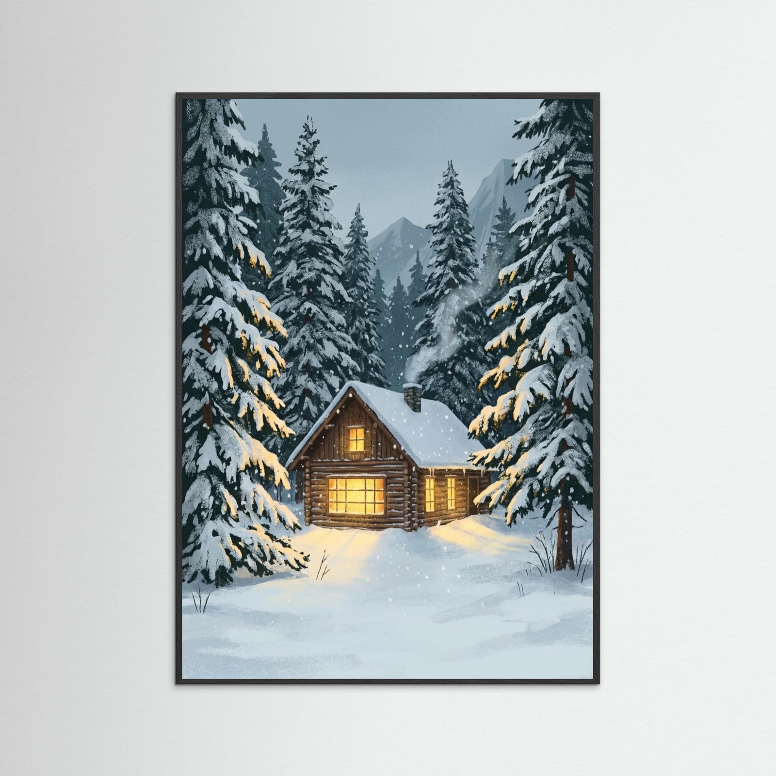 Black Wood Snowy Valley Express