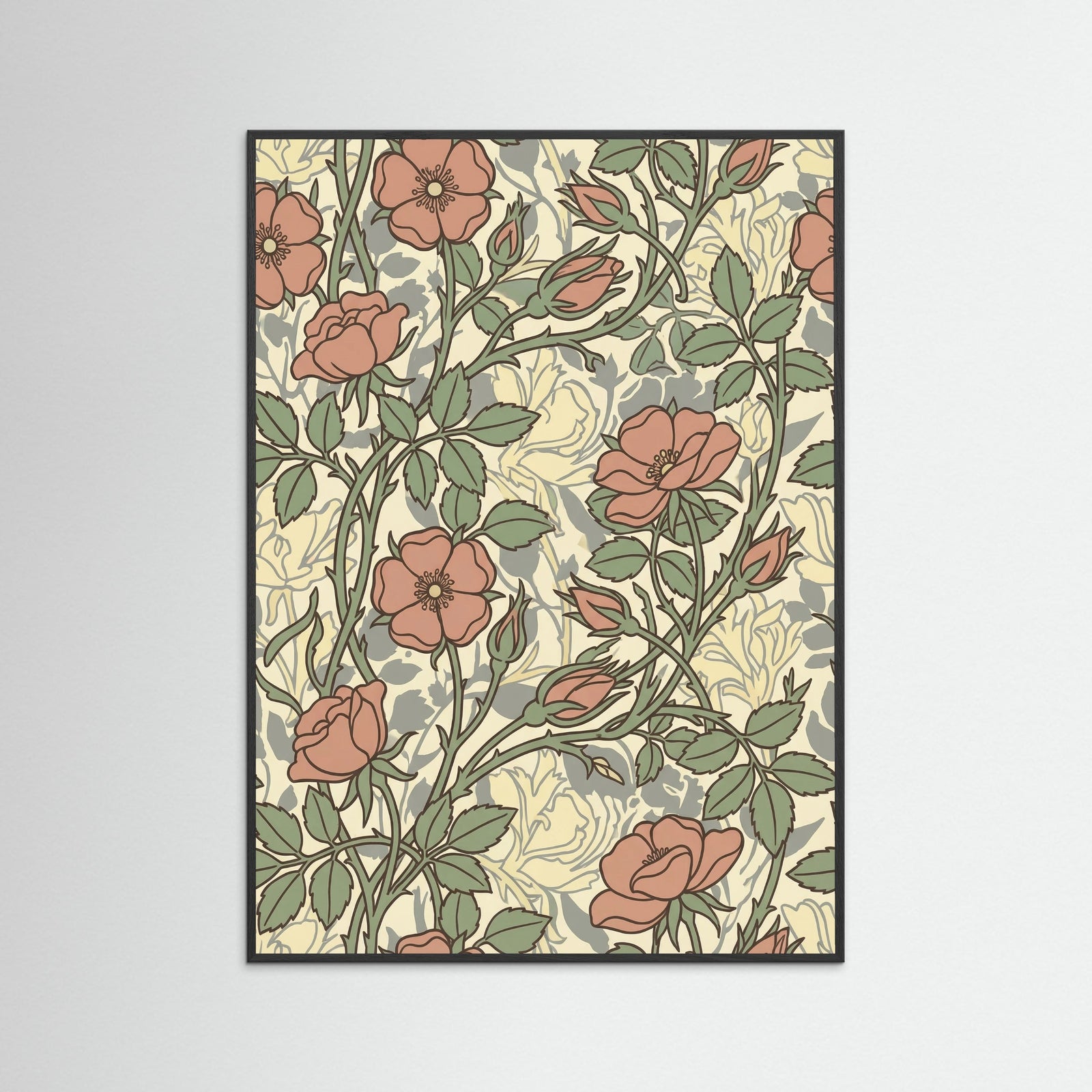 Black Wood Soft Sunflower Pattern