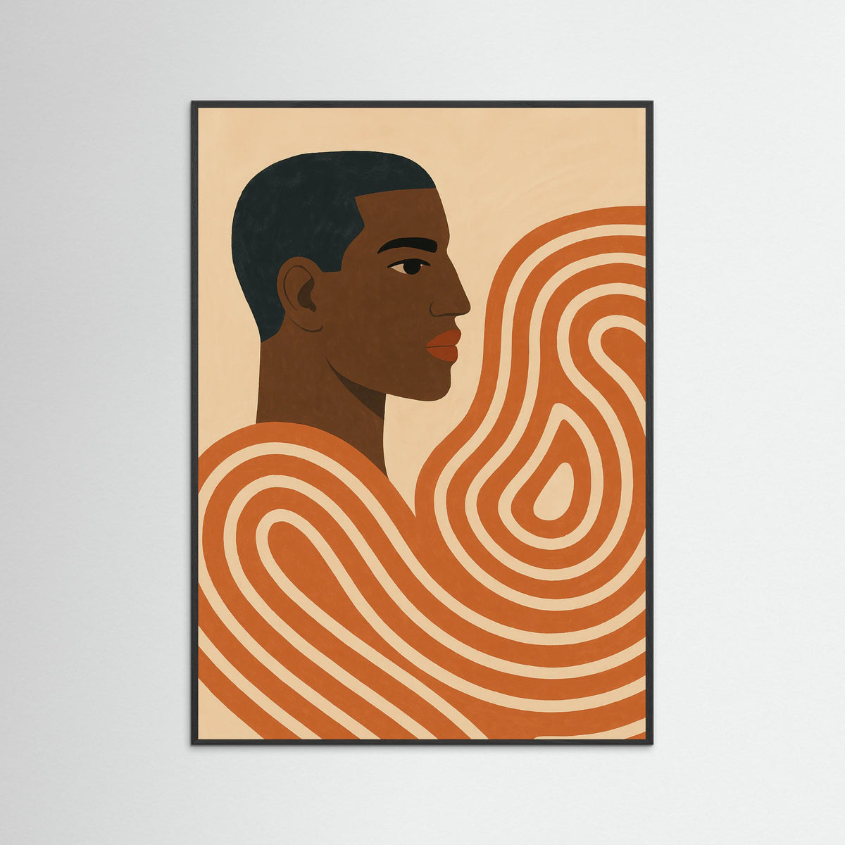 Black Wood Spiral Elegance