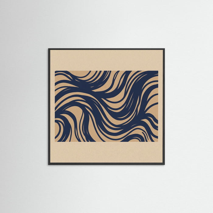 Black Wood Square Abstract Currents