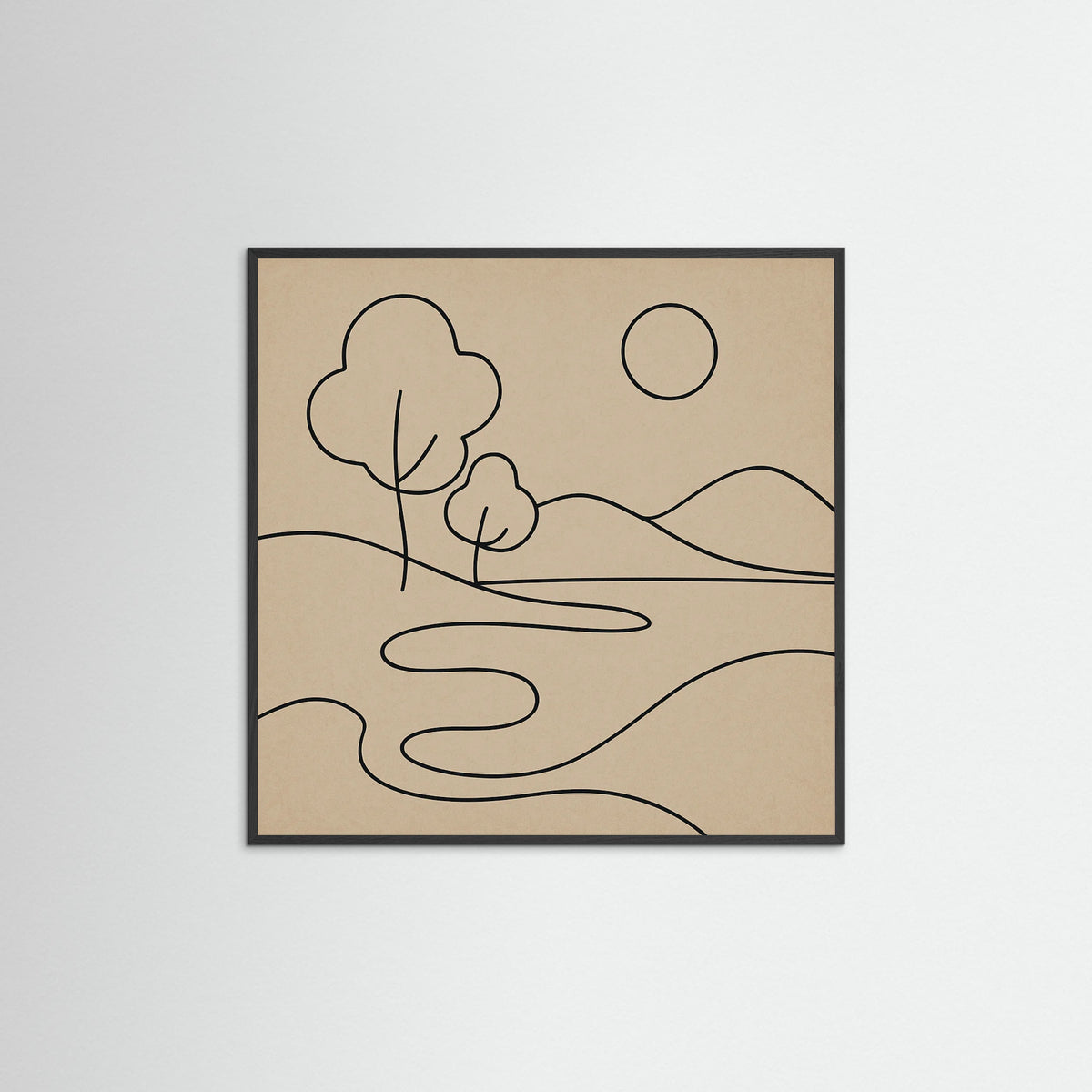 Black Wood Square Abstract Embrace