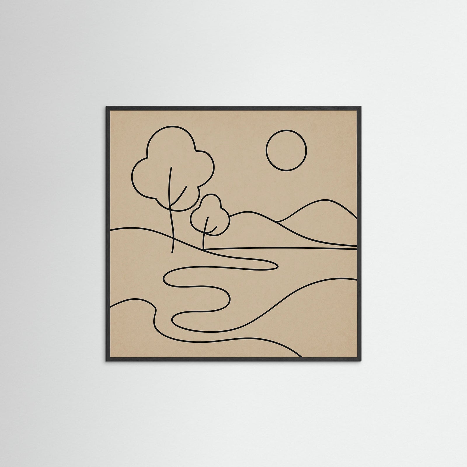 Black Wood Square Abstract Embrace