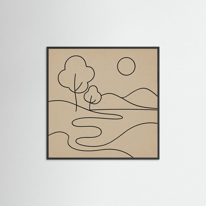 Black Wood Square Abstract Embrace