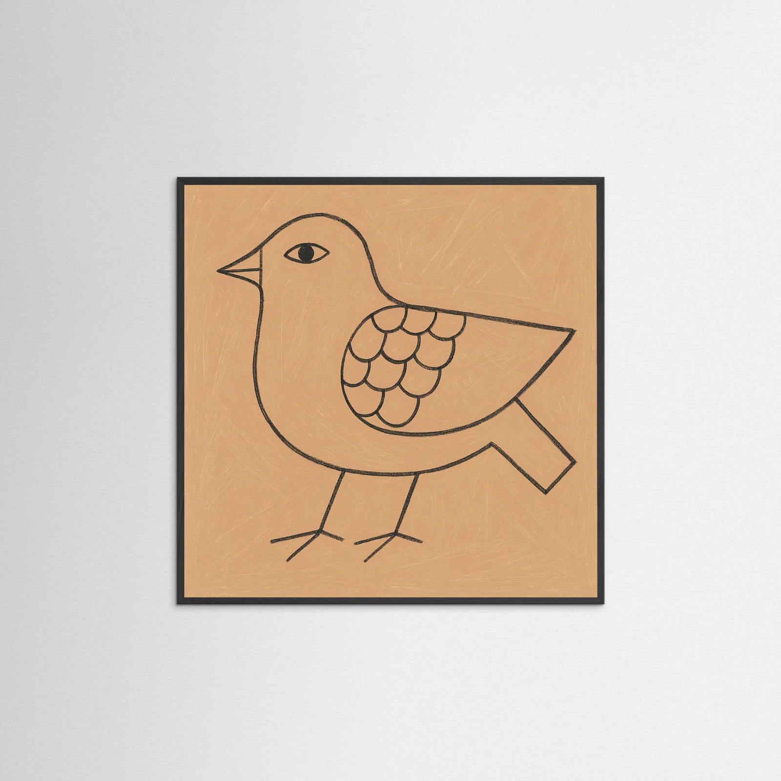 Black Wood Square Abstract Face