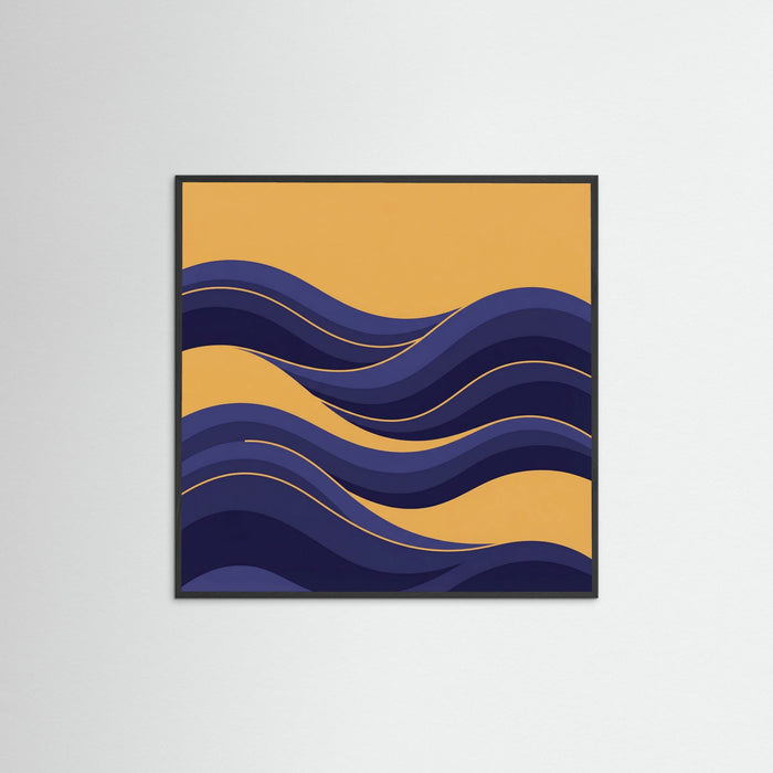 Black Wood Square Abstract Flow