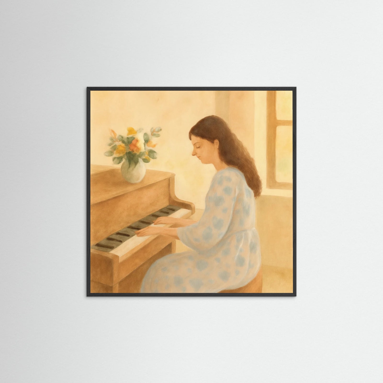 Black Wood Square Afternoon Serenade