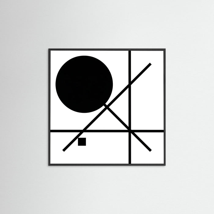 Black Wood Square Art Print Beige