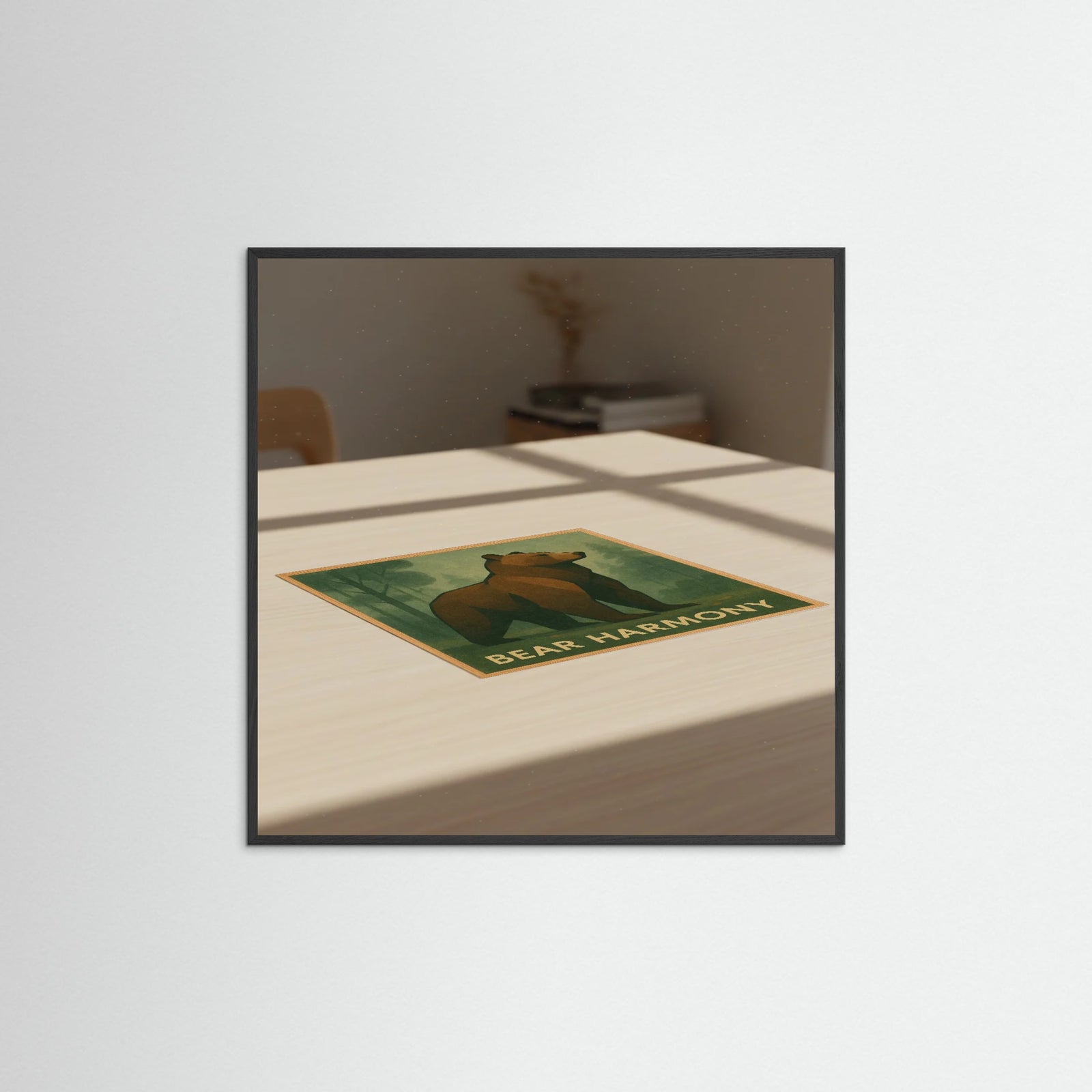 Black Wood Square Bear Harmony