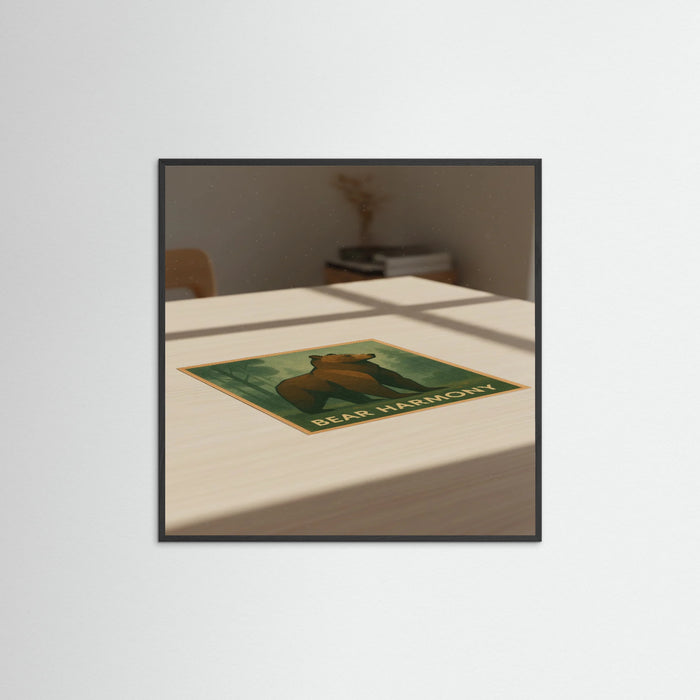 Black Wood Square Bear Harmony