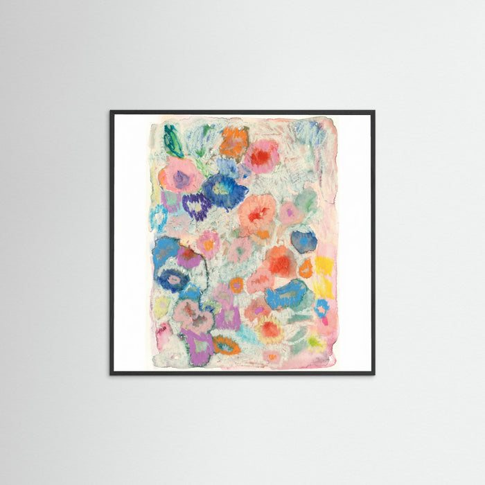 Black Wood Square Blossom Abstract