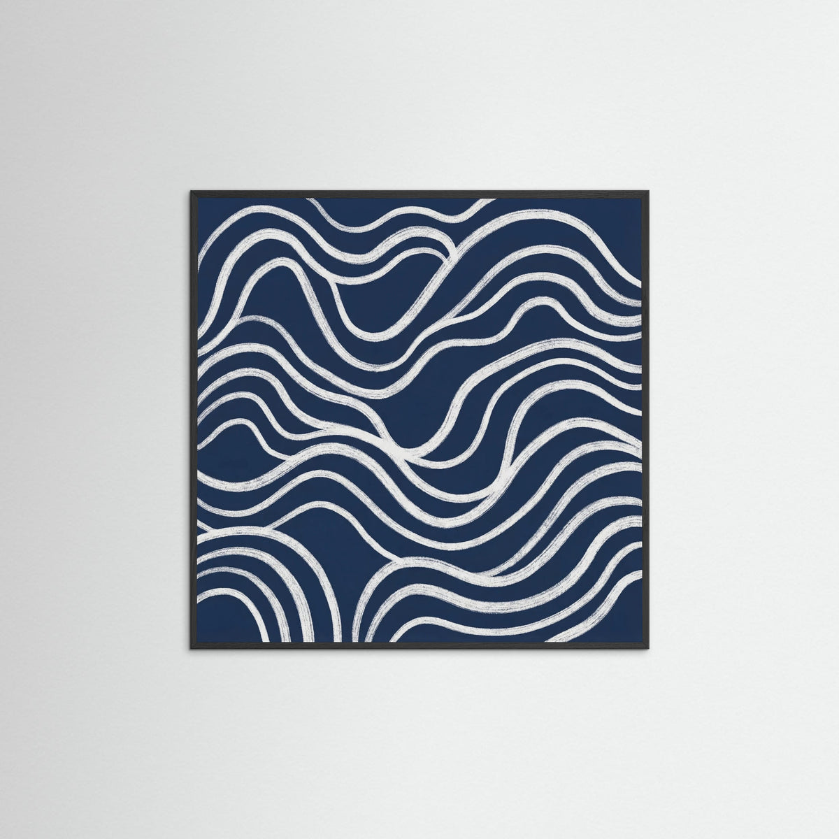 Black Wood Square Blue Contours