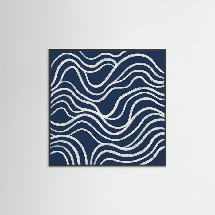Black Wood Square Blue Contours