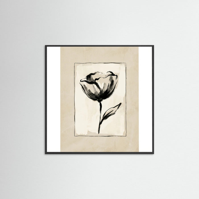 Black Wood Square Botanical Sketch