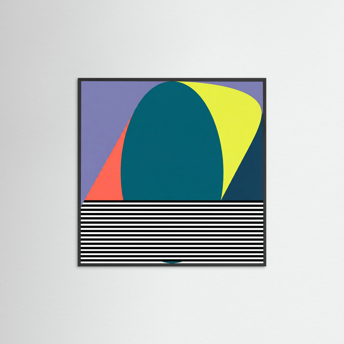 Black Wood Square Chromatic Geometry