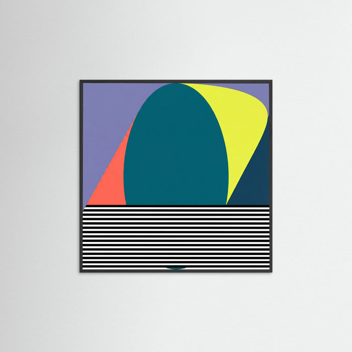 Black Wood Square Chromatic Geometry