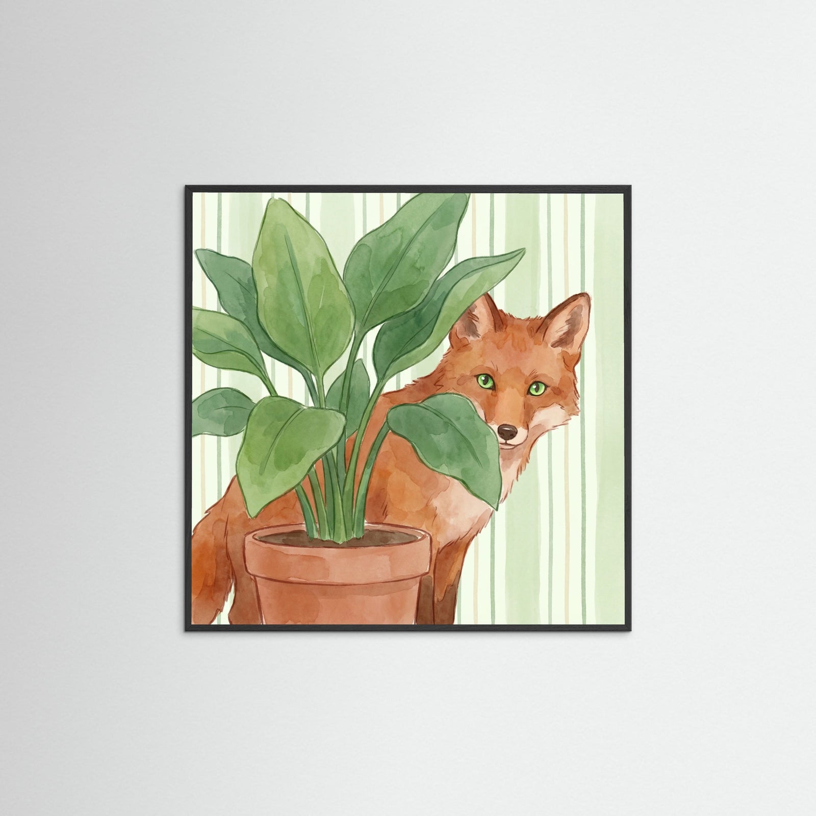 Black Wood Square Cozy Cat Peek