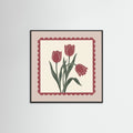 Black Wood Square Crimson Bloom
