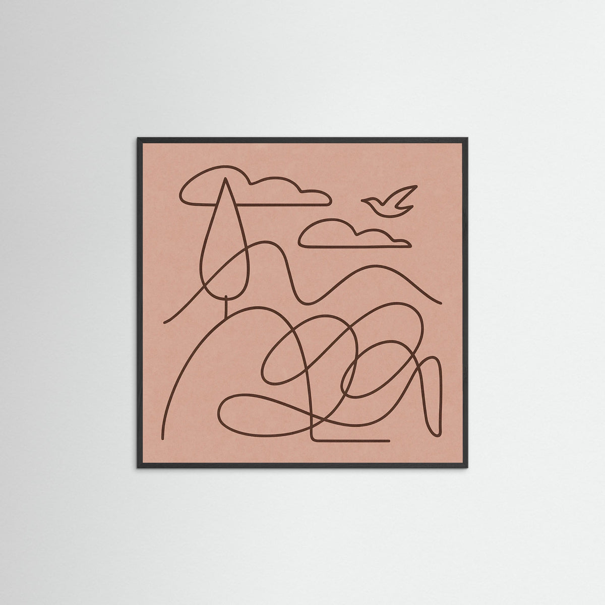 Black Wood Square Curved Whispers