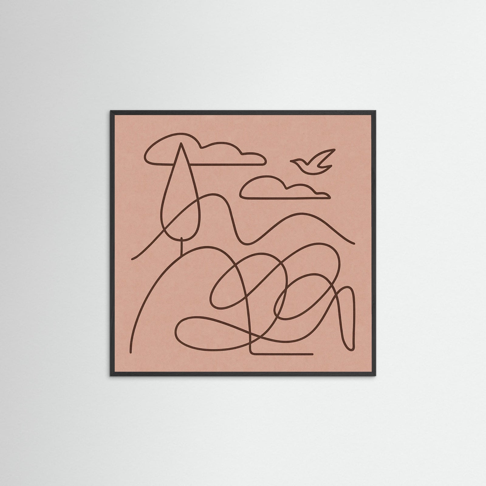 Black Wood Square Curved Whispers