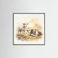 Black Wood Square Farm Animal Medley