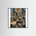 Black Wood Square Figurative Spirals