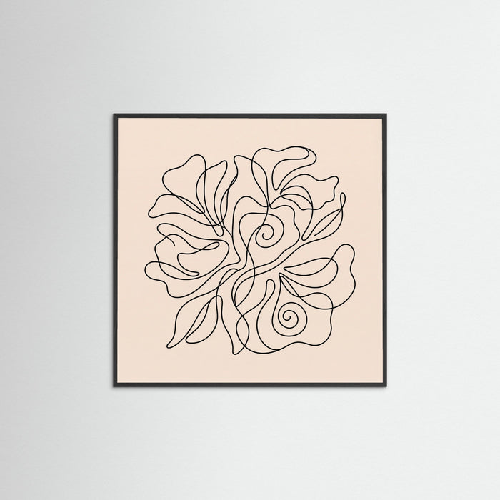 Black Wood Square Flowing Contour