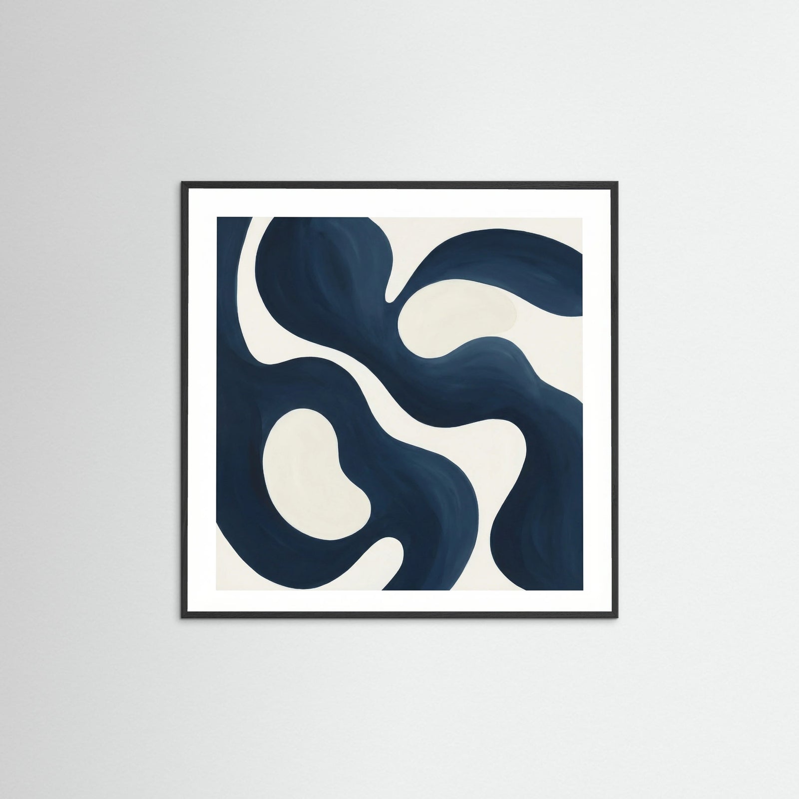 Black Wood Square Fluid Abstraction