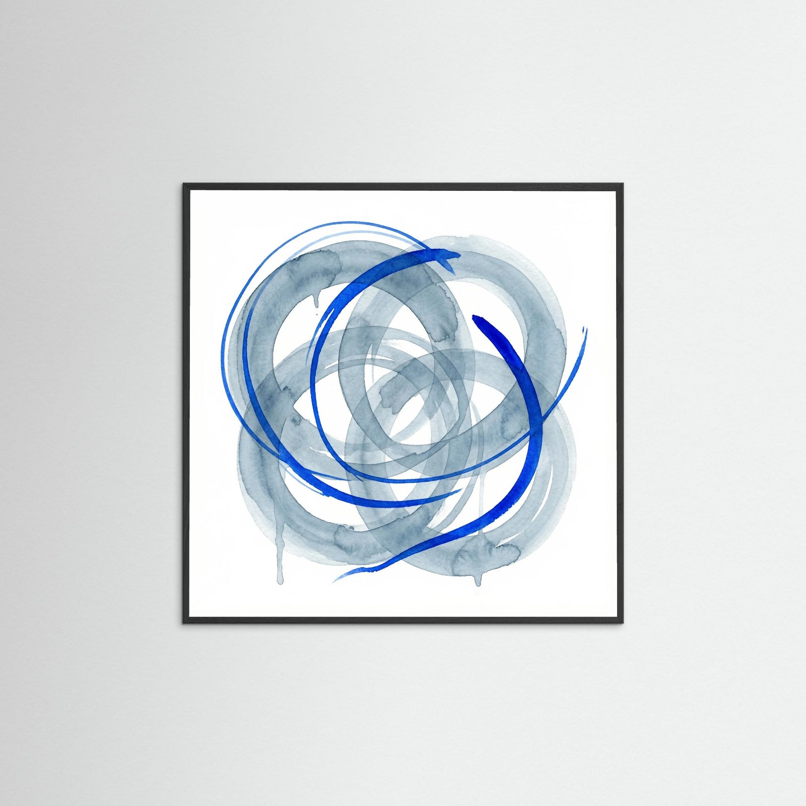 Black Wood Square Fluid Blue Embrace