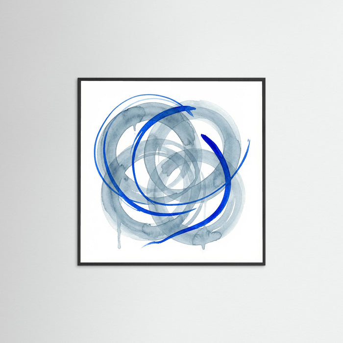 Black Wood Square Fluid Blue Embrace