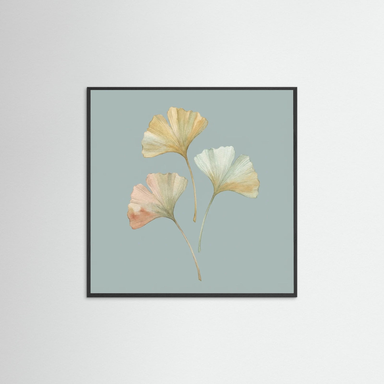 Black Wood Square Gentle Petals