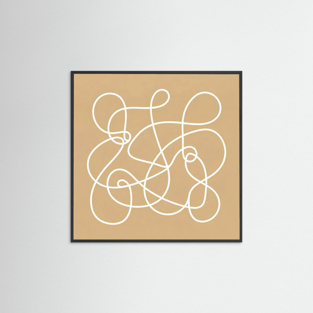 Black Wood Square Golden Glyphs