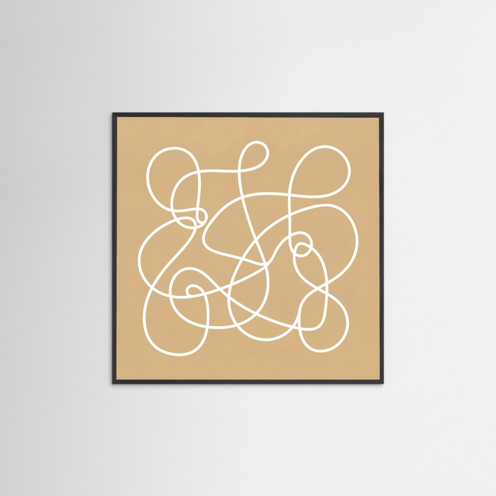 Black Wood Square Golden Glyphs