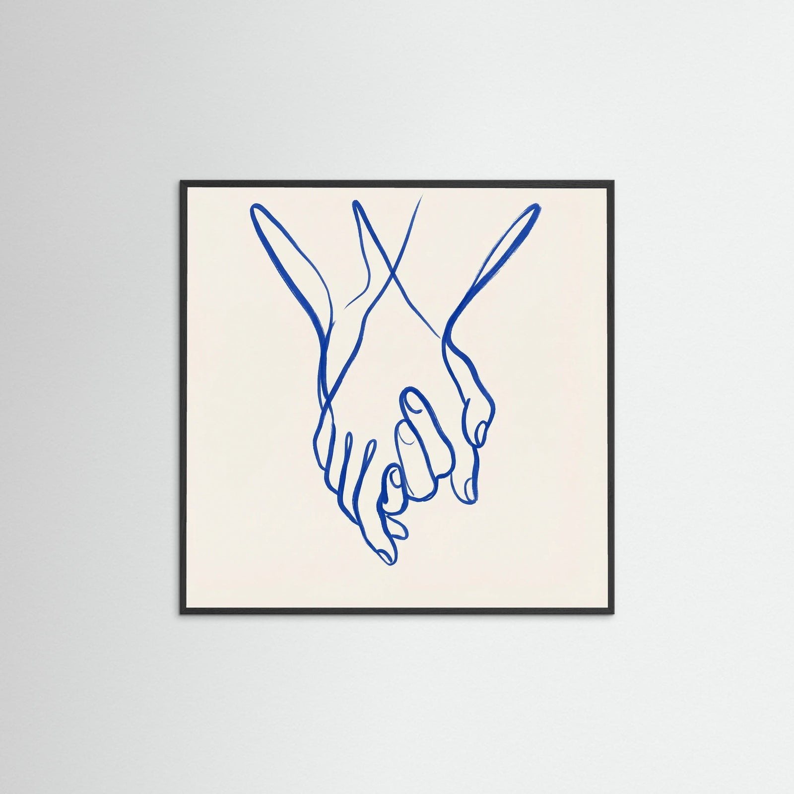 Black Wood Square Intertwined Gaze Blue