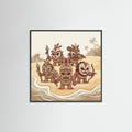 Black Wood Square Kotu Island Warrior