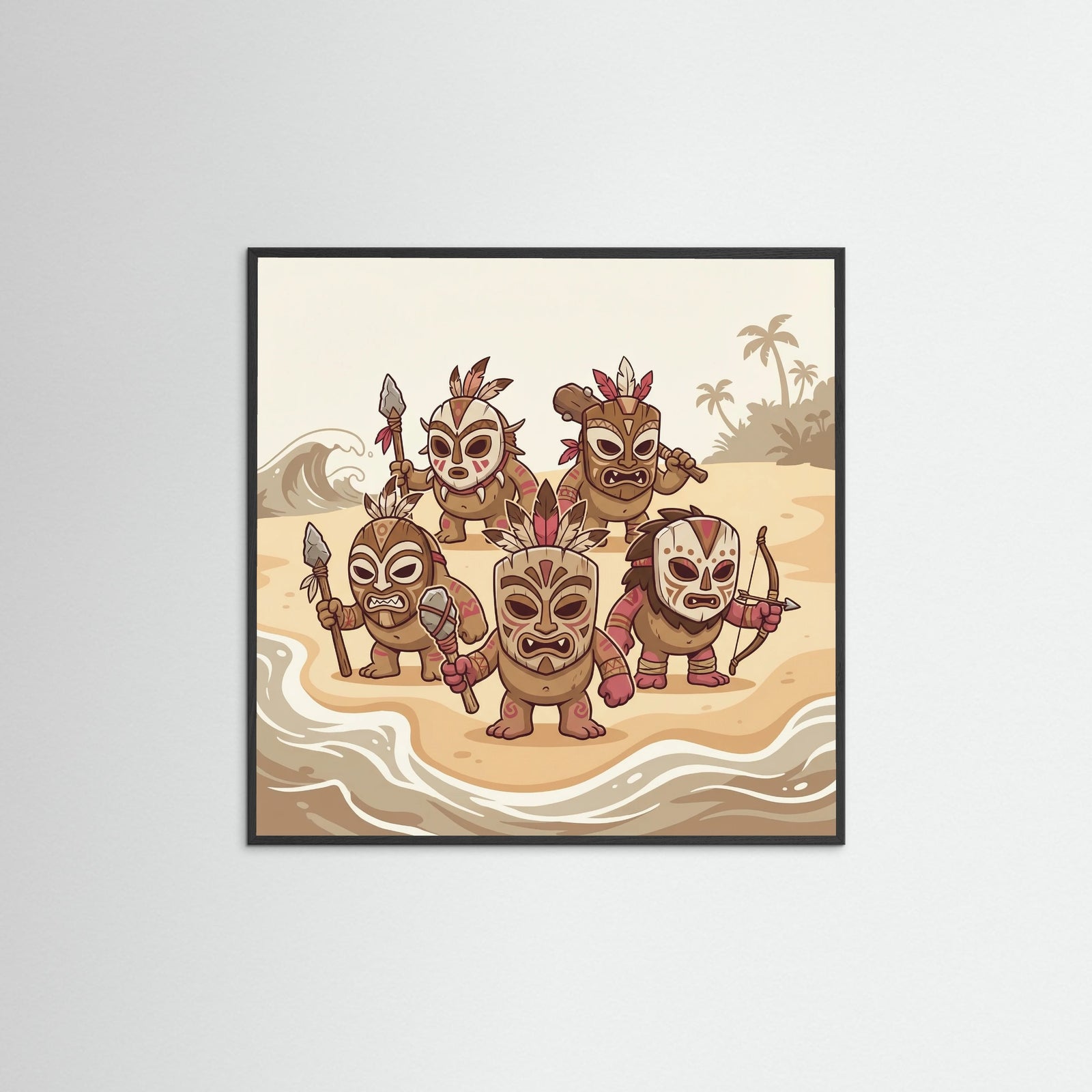 Black Wood Square Kotu Island Warrior