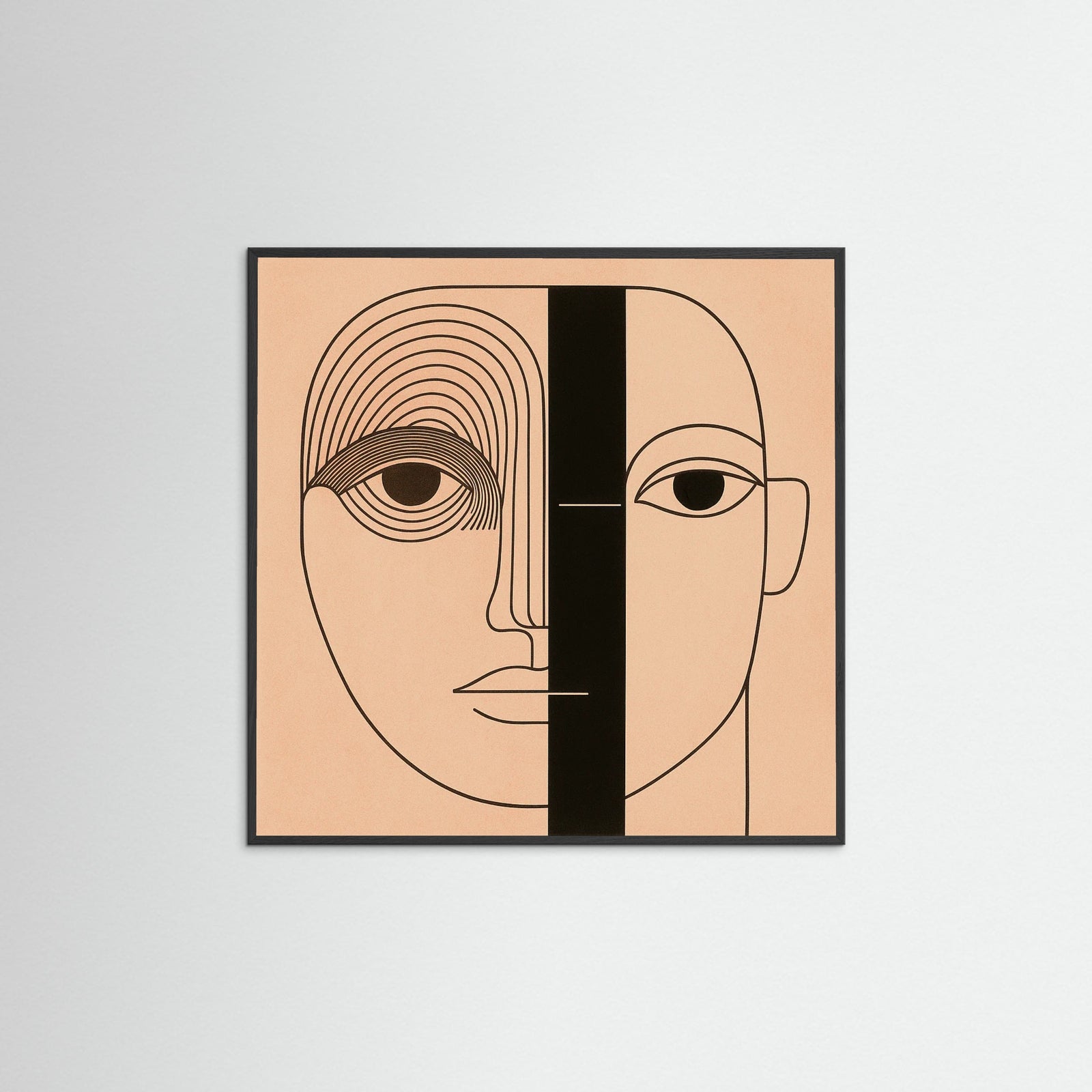 Black Wood Square Linear Vision