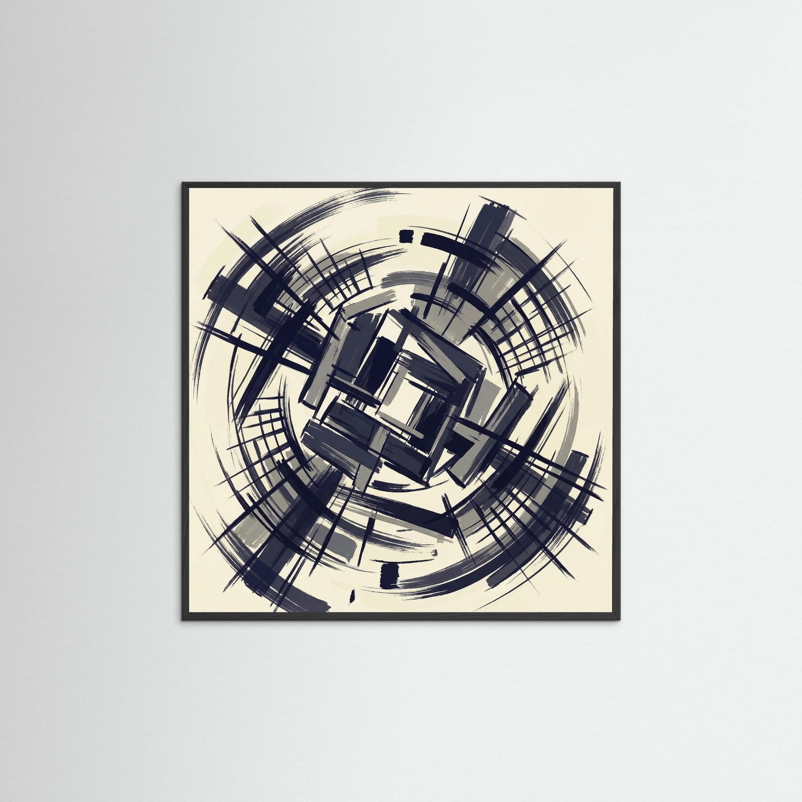 Black Wood Square Midnight Grid