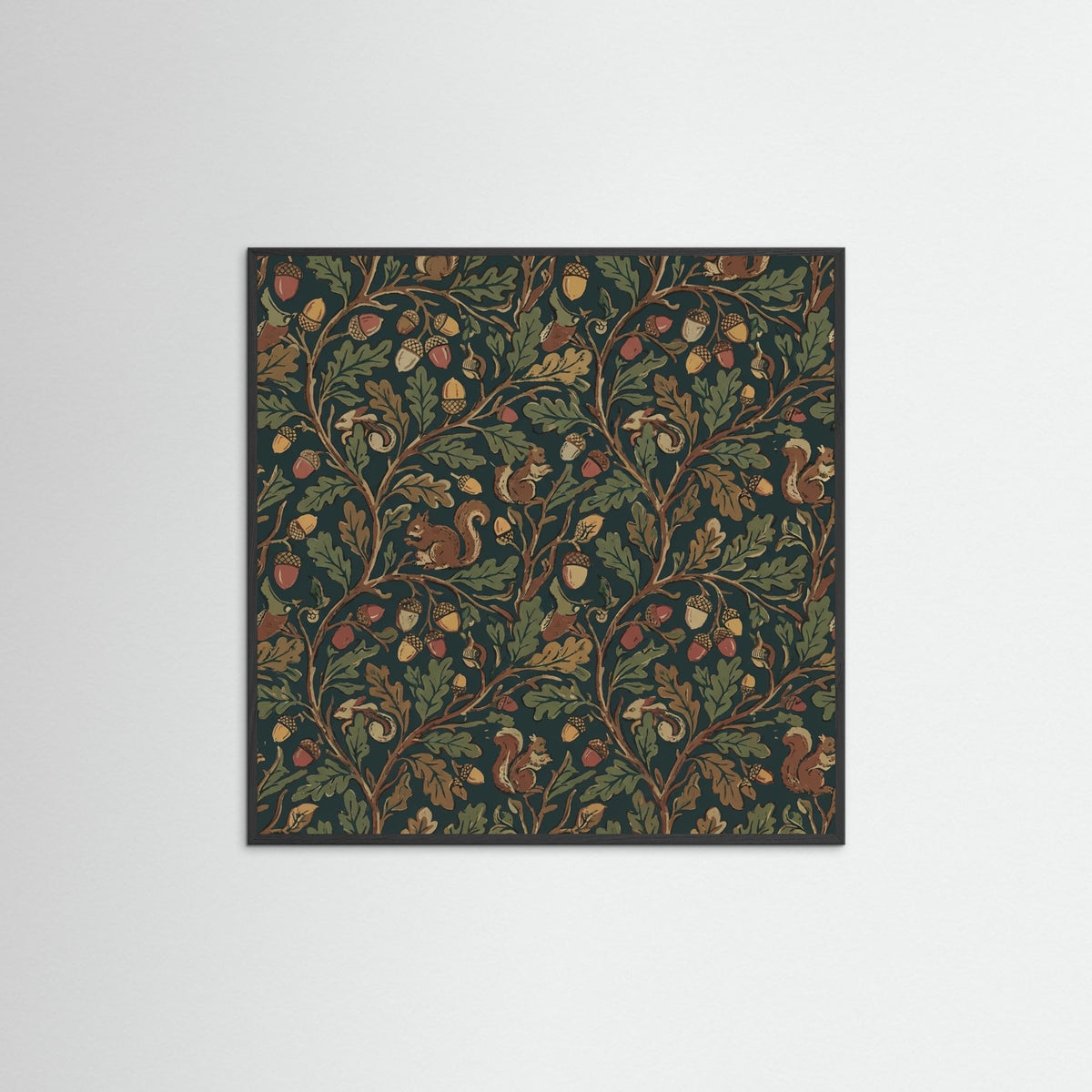 Black Wood Square Morrisian Bloom