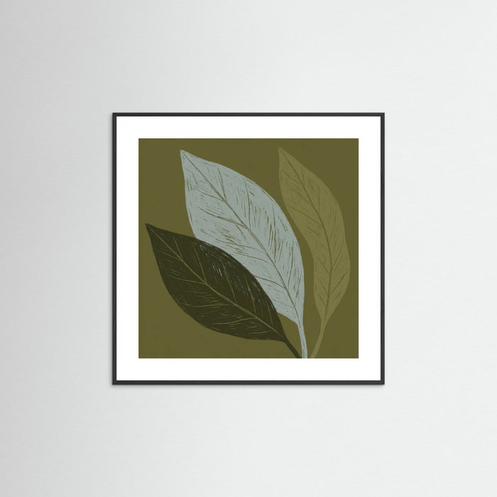 Black Wood Square Muted Bloom